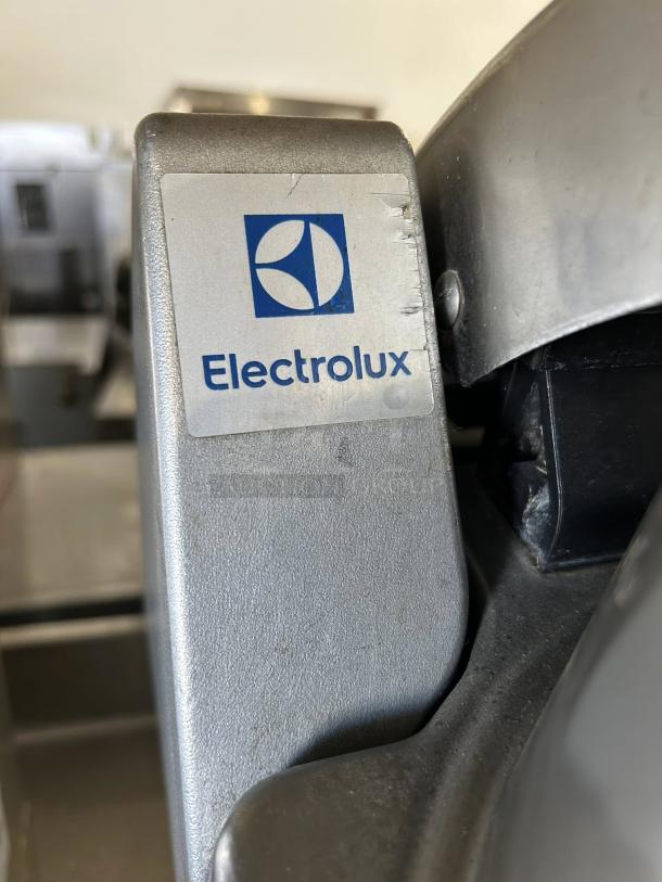 Electrolux Professional 600474 food processor in excellent condition, featuring side discharge; model label visible.