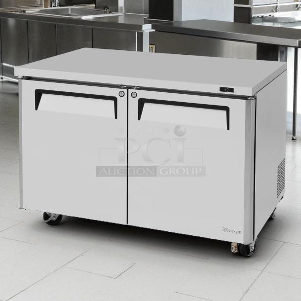 Turbo Air MUR-60-N M3 Series 60" Undercounter Refrigerator in great condition, tested and working, features dual doors.