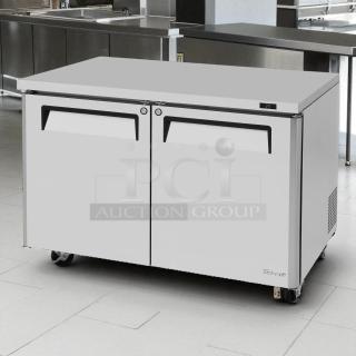 Turbo Air MUR-60-N M3 Series 60" Undercounter Refrigerator in great condition, tested and working, features dual doors.