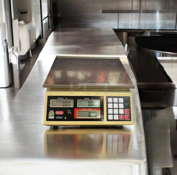 Berkel CZ342 digital price computing scale, 9V DC, outstanding condition, fully tested, visible digital display and keypad.