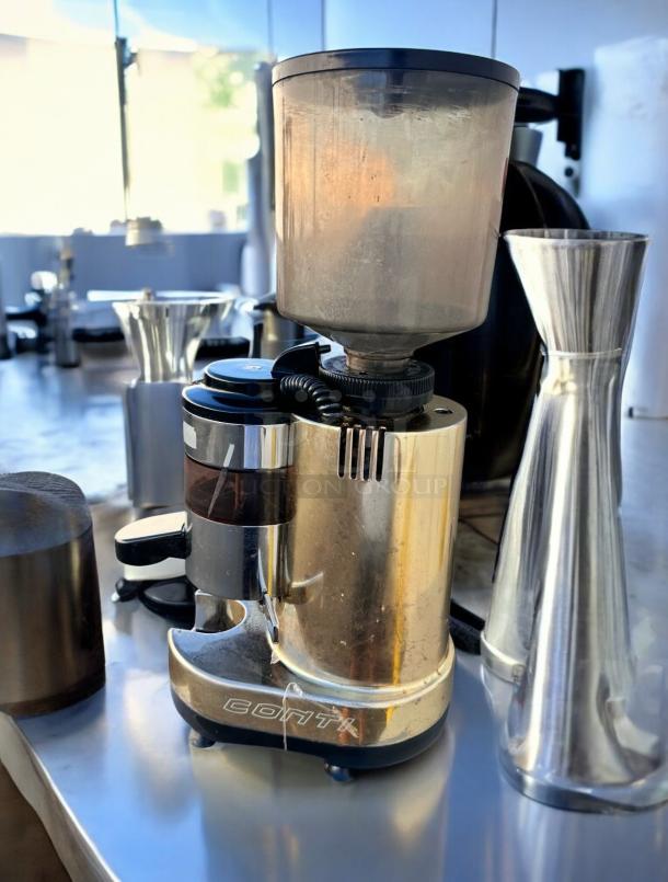 Conti Professional On-Demand Espresso Coffee Grinder, superb condition, tested, made in Italy.