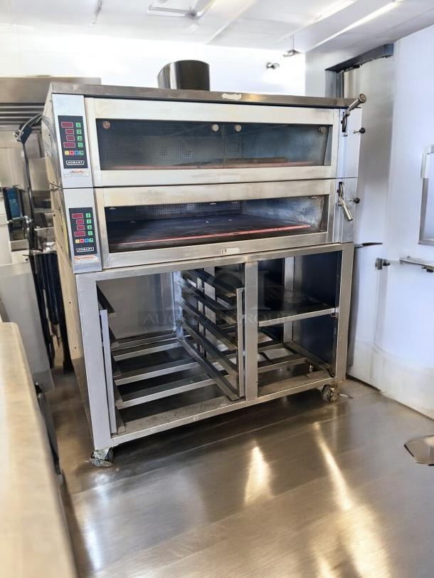Hobart Electric Double Deck Pizza Oven, stainless steel, excellent condition, 208/240V, fully tested, model by Hobart Corp.