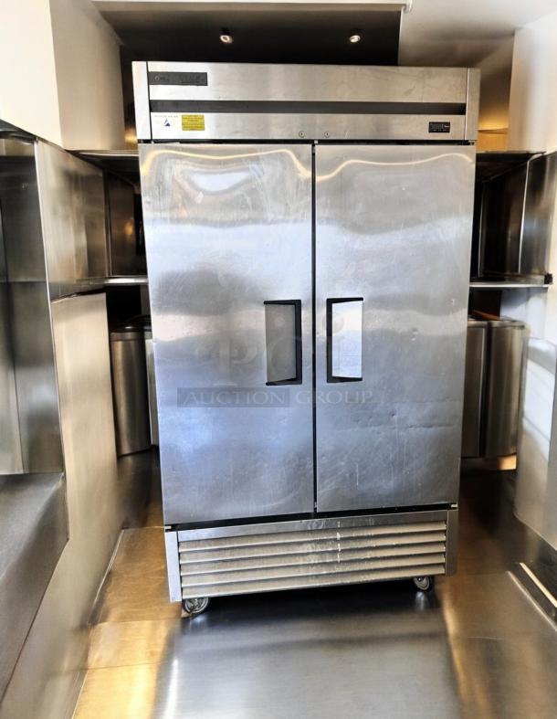 True T-43-HC Double Door Reach-In Refrigerator, stainless steel, superb condition, fully tested, 115V, model tag visible.
