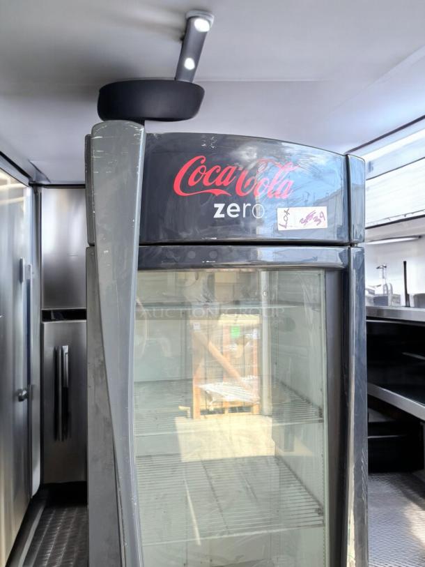 True GDM-26 Coca-Cola Zero display fridge, single swing glass door, 115V, fully tested, great condition, branded top panel.