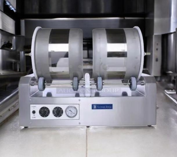 Lumar Ideal II LU2X25S dual-drum vacuum meat tumbler in outstanding condition, 115V, fully tested and working.