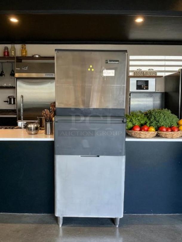 Scotsman CME1056AS commercial ice maker in superb condition, stainless steel finish, fully tested, 208/230V, modular cube model.