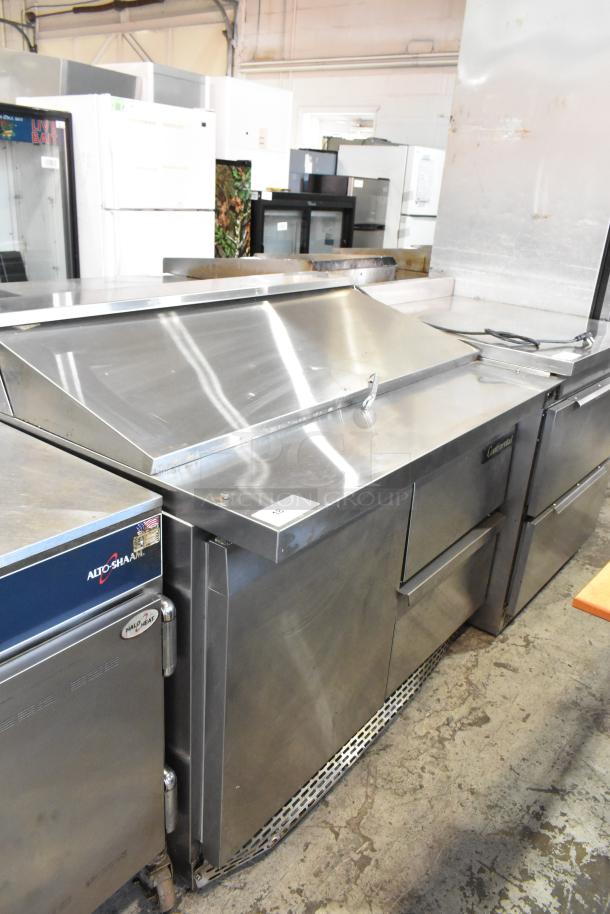 2019 Continental SW48-18M stainless steel prep table, 2 drawers, 1 door. Used condition, 115V, 1 phase.