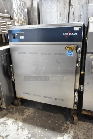 Alto Shaam 750-S stainless steel heated holding cabinet with commercial casters; 120V, 1 phase; used condition.
