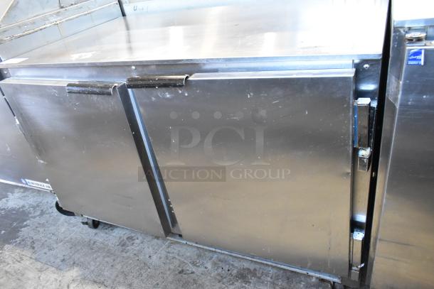 Beverage Air UCR48A stainless steel 2-door undercounter cooler on casters. 115 volts, 1 phase. Used condition.