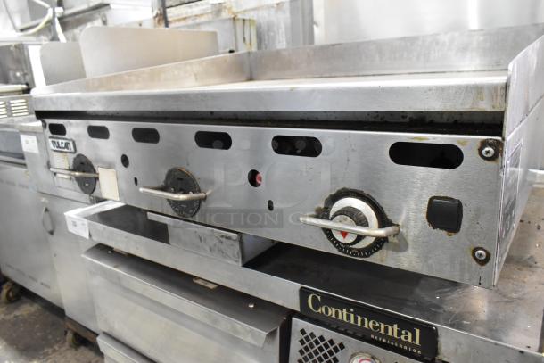 Vulcan MSA36-101 stainless steel countertop griddle, natural gas, 81,000 BTU, used condition, visible brand label.