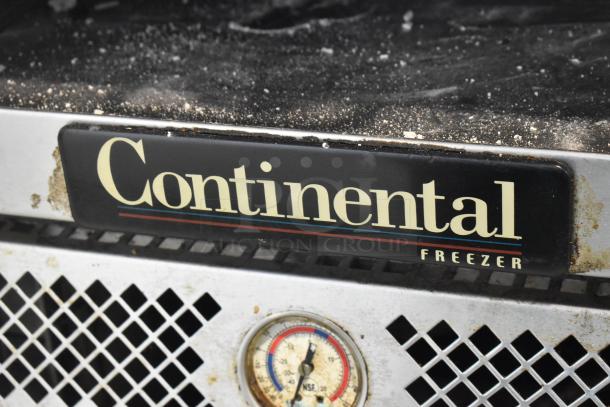 2018 Continental 2 Drawer Chef Base Freezer, stainless steel, on casters, 115V, 1 phase, visible Continental brand label.