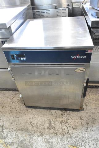 2019 Alto Shaam 750-S heated holding cabinet, stainless steel, on commercial casters, 120V, 1 phase, good condition.