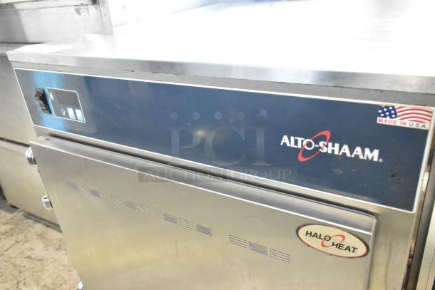 2019 Alto Shaam 750-S stainless steel heated holding cabinet, Halo Heat, commercial casters, 120V, 1 phase, Made in USA.