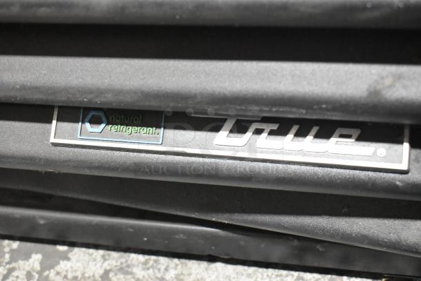 2019 True GDM-41SL-48-HC-LD cooler label showing "natural refrigerant" and True logo.