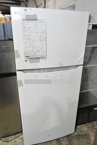 LG LTCS20020W/05 cooler with freezer, 115 Volts, 1 Phase. White finish, taped instruction label. Visible in excellent condition.
