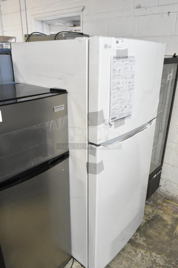 LG LTCS20020W/05 reach-in cooler with freezer, white; 115 volts, 1 phase; visible labels; slight wear.