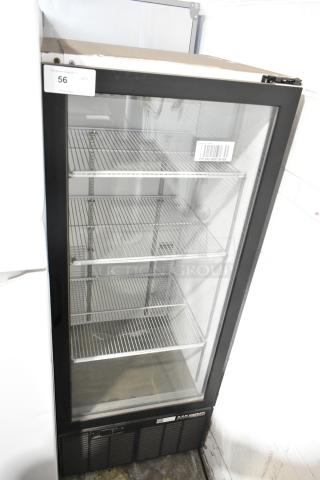 Habco SE12 metal commercial single-door reach-in cooler with glass front; includes poly-coated racks. 115 volts, 1 phase.