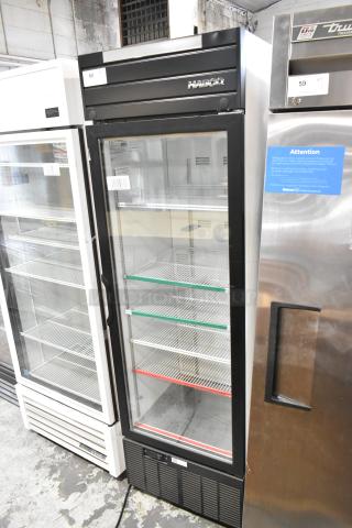 2019 Habco SE18 Single Door Cooler, metal, poly coated racks. 115 volts, 1 phase. Good condition with visible surface wear.