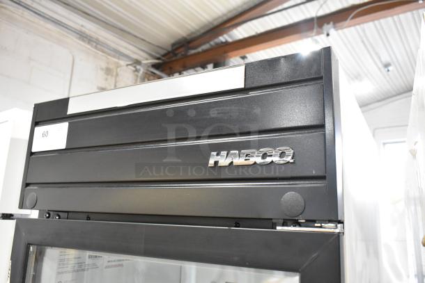 2019 Habco SE18 metal single door cooler, commercial use. Features poly-coated racks, logo emblem, 115V, 1 phase.