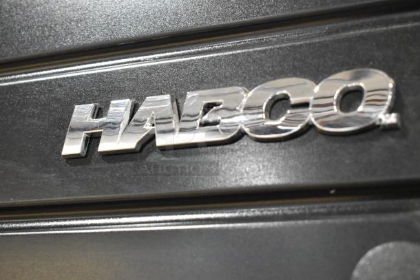 2019 Habco SE18 single door cooler; metal frame, poly coated racks, 115V, 1 phase. Habco logo displayed.