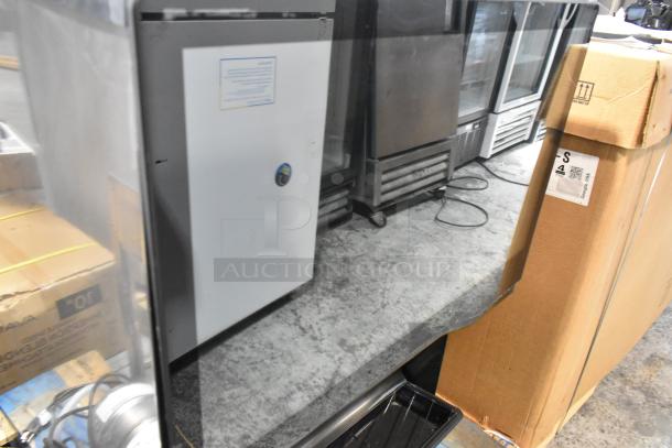 Scotsman stainless steel ice head on 2022 Lancer TP30 dispenser, 115V, 1-phase, excellent condition, visible label.