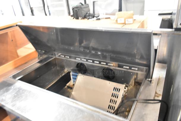 Turbo Air MST-48-18 stainless steel sandwich salad prep table with bain marie top, commercial casters, 115V, 1 Phase.