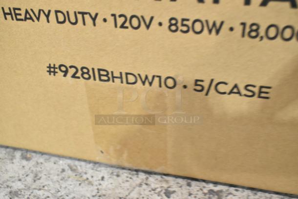 Five brand new AvaMix 928IBHDW10 heavy-duty immersion blenders, 10" whisk, 120V, model details on box. Scratch and dent.