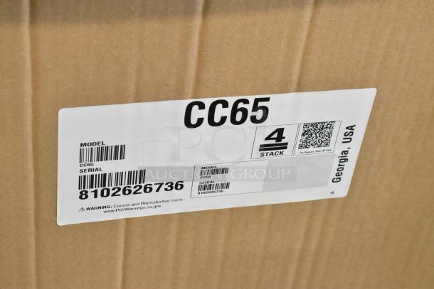Brand new Hoshizaki CC65 back bar bottle cooler box with model and serial label, 115 volts, 1 phase.
