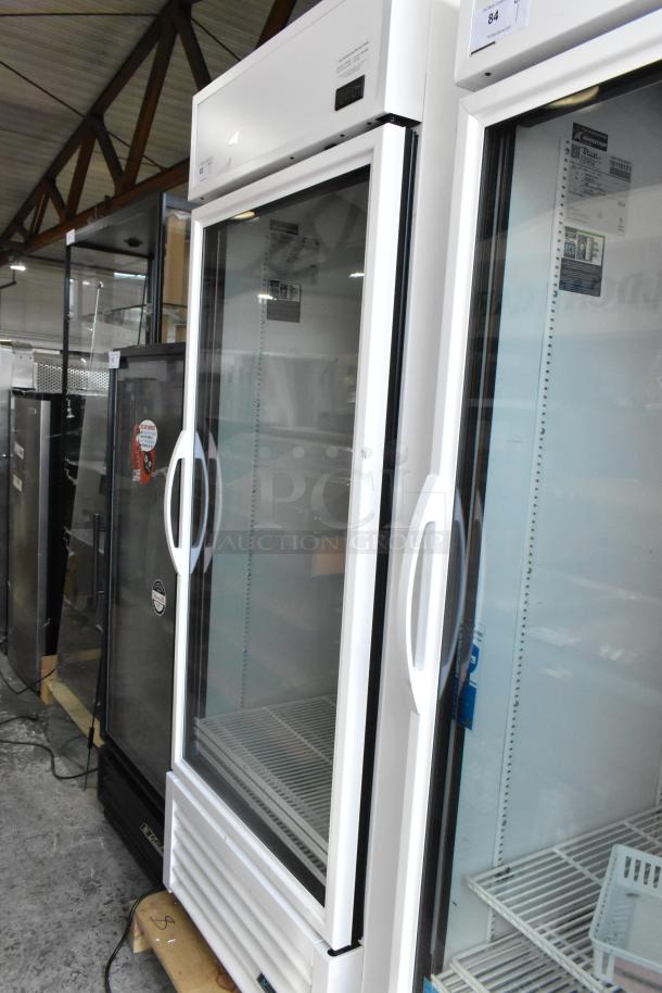 2021 True TSCI-600R-G-PH metal single-door cooler, glass front, poly coated racks, 115V, 1-phase, excellent condition.