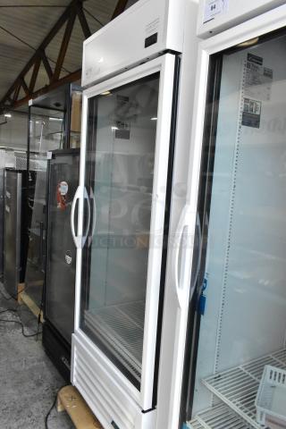 2021 True TSCI-600R-G-PH metal single-door cooler, glass front, poly coated racks, 115V, 1-phase, excellent condition.