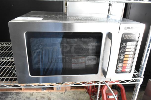 2024 Solwave 180MW1000SS stainless steel commercial countertop microwave, digital display, push-button controls, 120V, 1 phase.