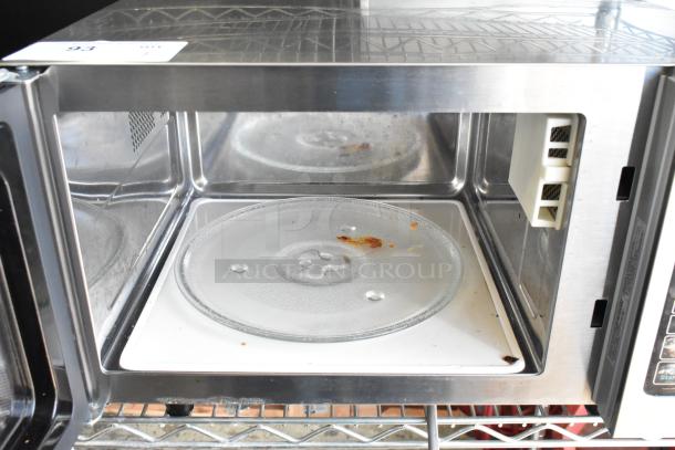 2024 Solwave 180MW1000SS stainless steel commercial microwave oven, used, interior view, 120 volts, 1 phase.