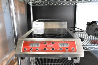 2023 Avantco 177IC35SU stainless steel countertop induction range with 2 burners; digital controls; new condition; 208/240V.