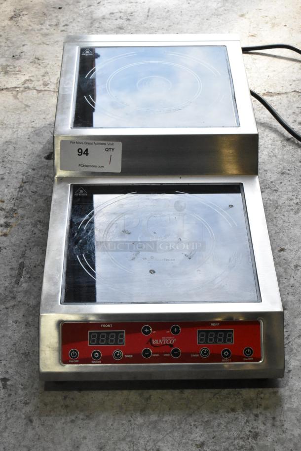 2023 Avantco 177IC35SU Stainless Steel 2 Tier Induction Range, 2 Burners, 208/240 Volts, 1 Phase, good condition.