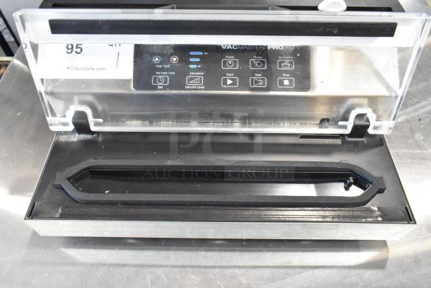 2016 VacMaster Pro350 Vacuum Sealer, stainless steel, 120V, good condition. Control panel visible, ideal for countertops.