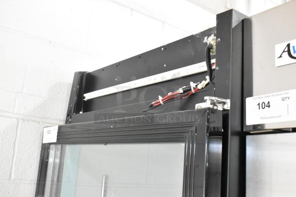 Brand new Avantco 178GDC23HCB commercial cooler, single door, with poly-coated racks, on commercial casters, 115V, scratch and dent condition.