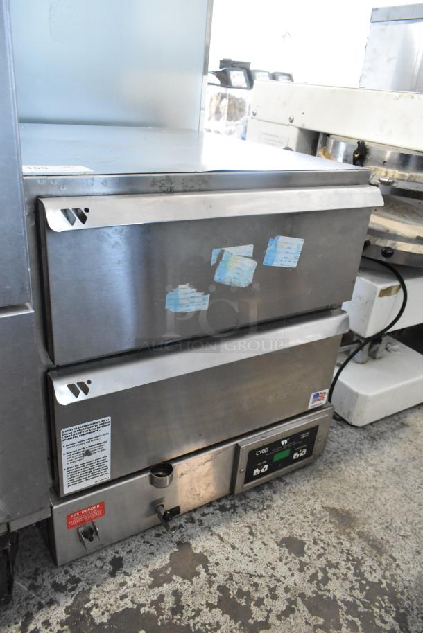 2022 Winston HBB5D2GE CVap stainless steel 2-drawer warming drawer, commercial use, 120V, 1 phase, some surface wear.