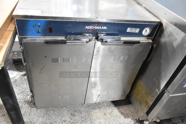 2017 Alto Shaam 750-CTUS commercial heated holding cabinet, stainless steel, 2 doors, on casters, 120V, 1 Phase.