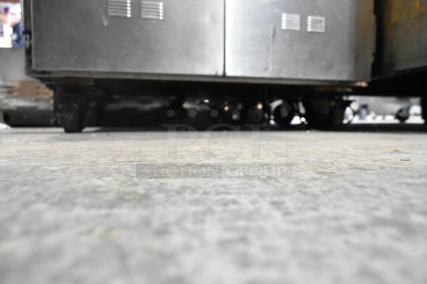 2017 Alto Shaam 750-CTUS stainless steel heated holding cabinet, 2 doors, on commercial casters, 120V, 1 phase.