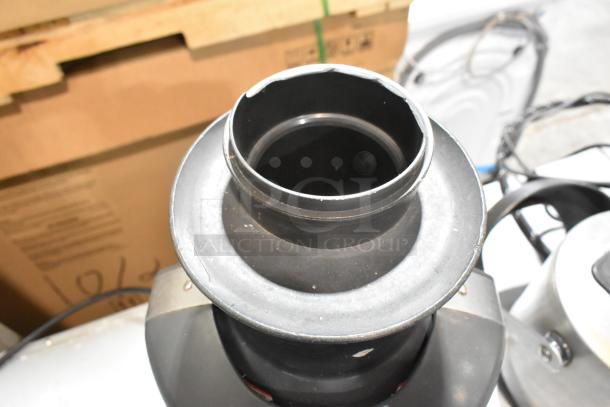 2 Robot Coupe J 80 Ultra Citrus Juicers, one missing top, 120V, 1 Phase. Auction includes both; visible use marks.