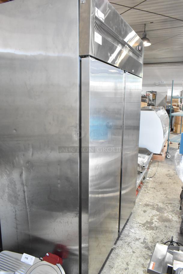 Brand new 2024 Avantco 178Z2FHC stainless steel 2-door reach-in freezer. Features poly-coated racks, minor scratches. 115V, 1 phase.