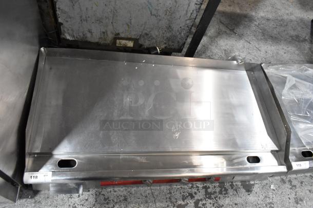 Brand new Avantco 177EG48N 48" electric countertop griddle. Stainless steel, slight scratches, 208/240V, 1 phase.