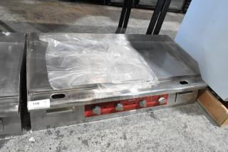 Brand new Avantco 177EG48N stainless steel 48" commercial electric griddle, scratch and dent condition, 208/240V, 1 Phase.