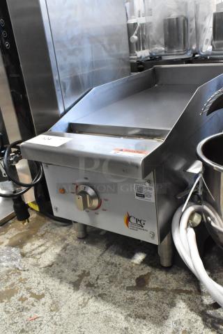 BRAND NEW Cooking Performance Group 351GCPG12M 12" electric countertop griddle, stainless steel, 208/240V, 1 phase.