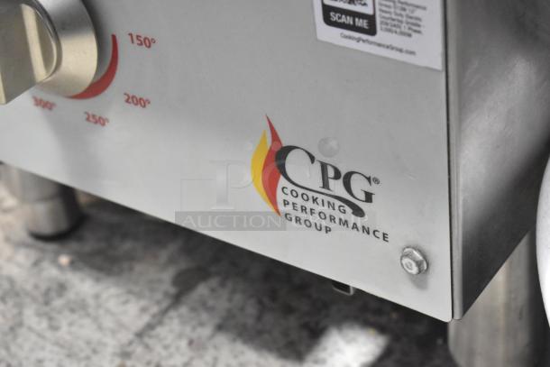 BRAND NEW Cooking Performance Group 12" Electric Countertop Griddle, model 351GCPG12M, stainless steel, 208/240V, 1 Phase.