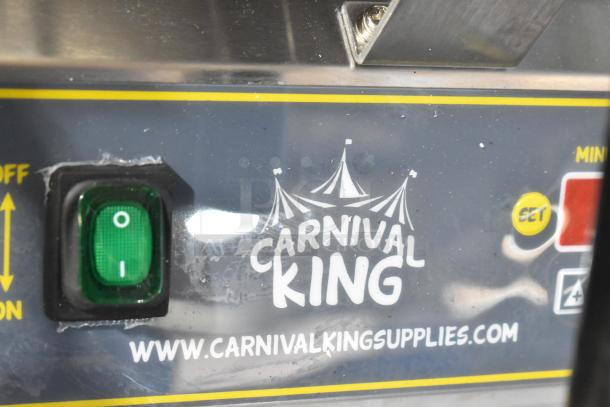 BRAND NEW Carnival King 382WBM26DGT Double Belgian Waffle Maker, stainless steel, non-stick, digital controls, minor dents.
