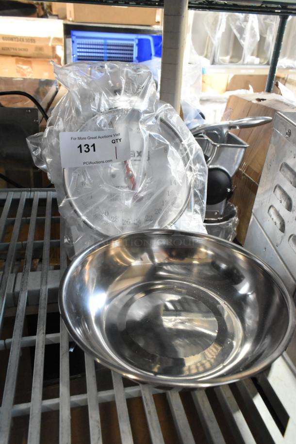 Carnival King Galaxy 177GPCM50B 50 lb. portion control scale with stainless steel bowl, new with scratch and dent.