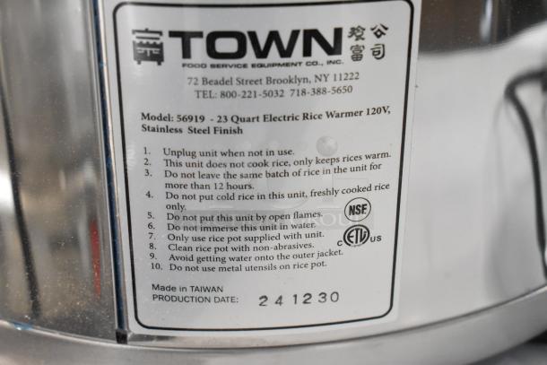 Brand new 2024 RiceMaster 56919, 92 cup commercial rice warmer, stainless steel, 120V, 1 phase, with minor scratches.