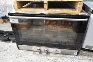 BRAND NEW SCRATCH AND DENT! Cooking Performance Group CPG 351COFT4M Stainless Steel Commercial Electric Thermostatic Countertop 4 Tray Full Size Convection Oven with Moisture Injection. 208-240 Volts, 1 Phase. - Item #1213288