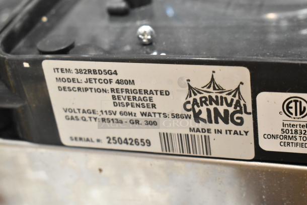 BRAND NEW Carnival King JETCOF 480M Beverage Dispenser; 4x5 Gal Bowls; 115V; Scratch & Dent; Made in Italy; Serial 25042659.
